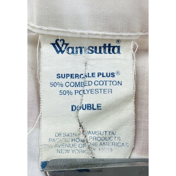 VINTAGE Rare Double FLORAL ALL OVER FLAT SHEET Purple Mod Big Flower wamsutta Gr - Picture 6 of 13